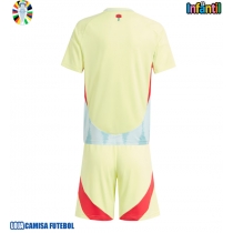 Camisa de Futebol Espanha Equipamento Secundário Infantil Europeu 2024 Manga Curta (+ Calças curtas)